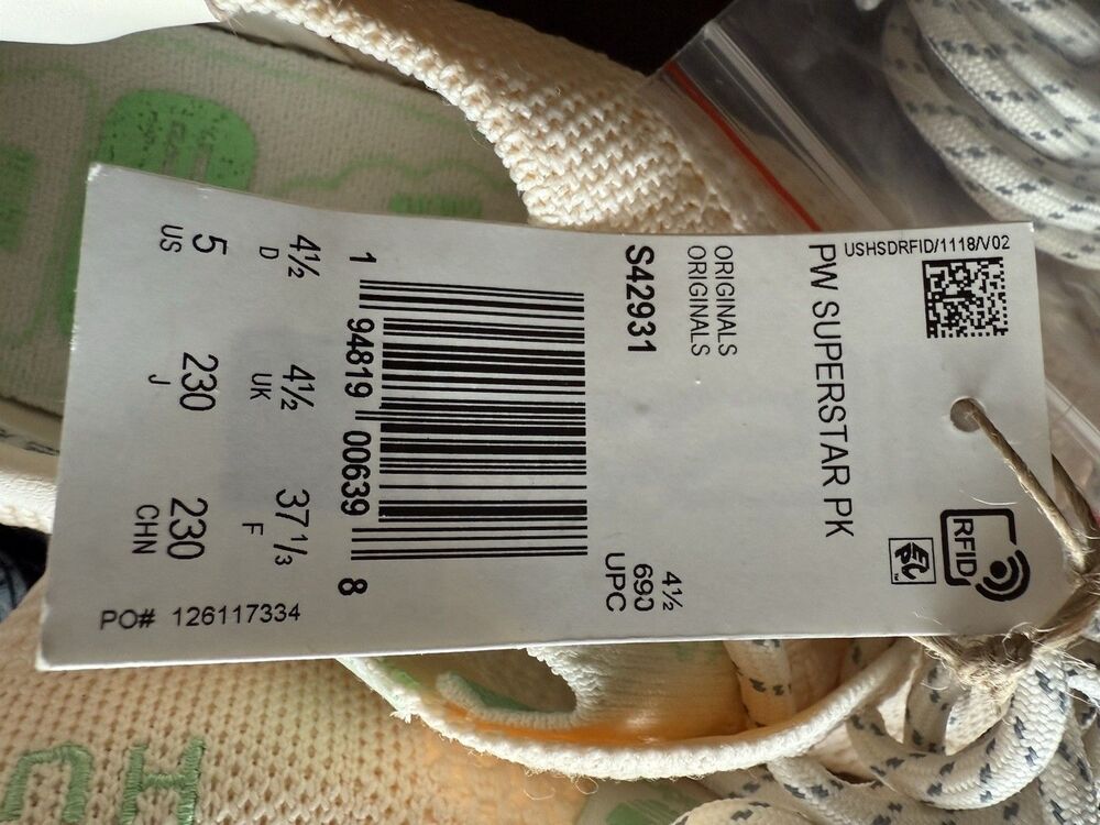 Adidas X S42931 Mens Pharrell Superstar Human Race Primeknit Beige Shoes 5 RARE - Picture 7 of 15